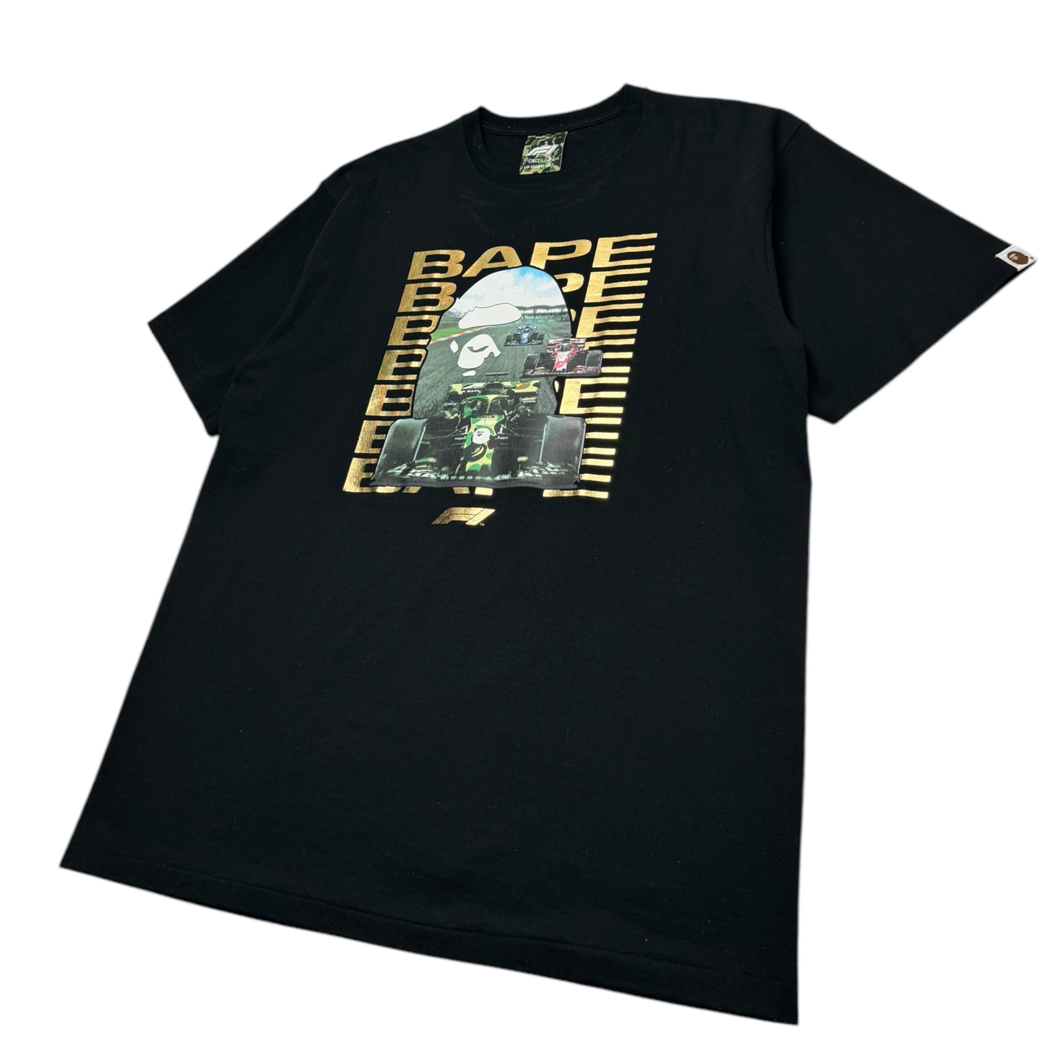 BAPE x F1 Photo Ape Head Tee Black