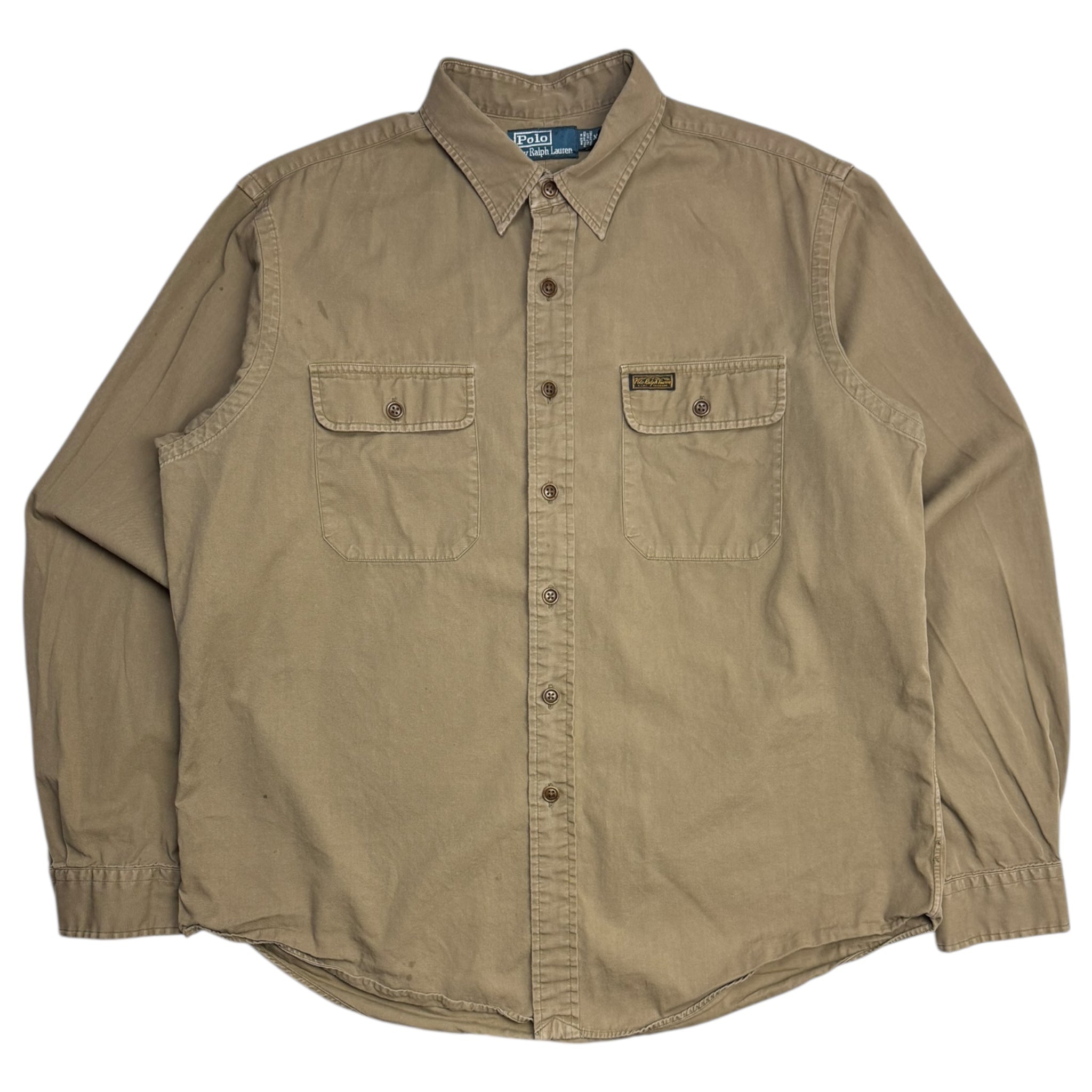 Vintage Polo Ralph Lauren Button Up Washed Khaki