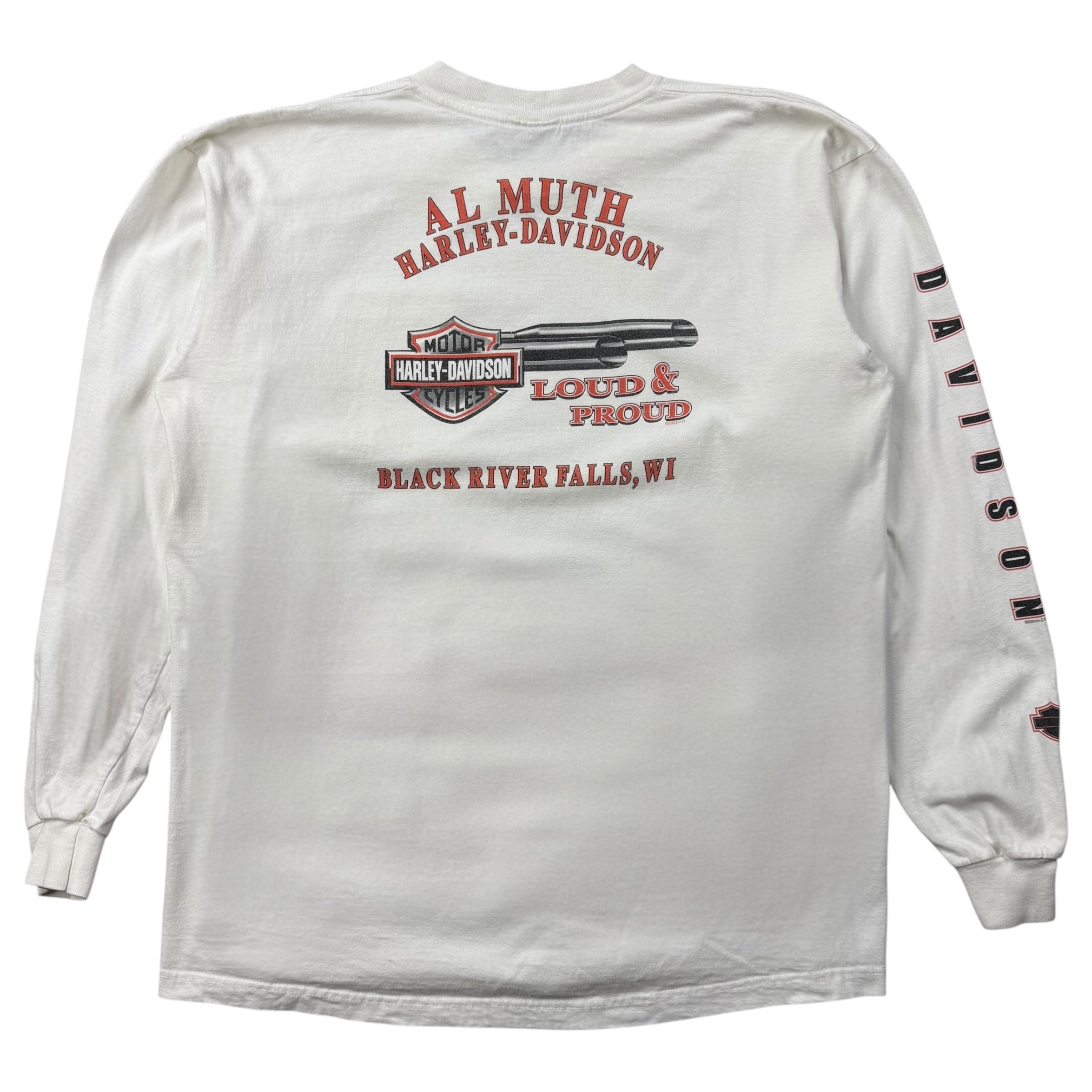 2002 Harley Davidson Of Black River Falls Wisconsin L/S Tee White
