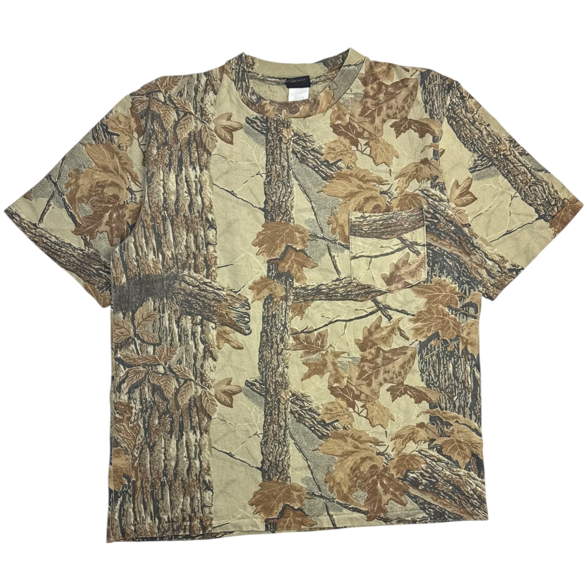Vintage 90s Realtree x Rattlers Brand Camo Pocket T-Shirt