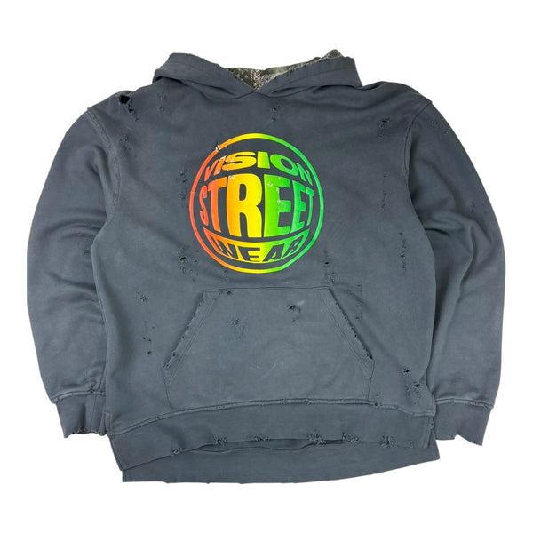 Alchemist SS21 Vision Streetwear Distressed Hoodie Dark Grey