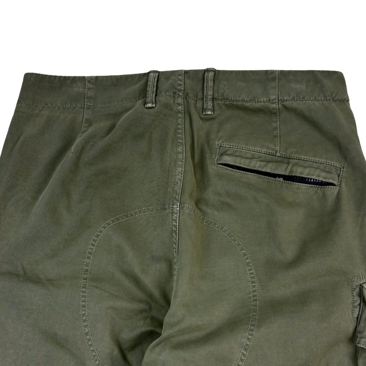 Stone Island Stretch Cotton Twill Cargo Trousers Military Green
