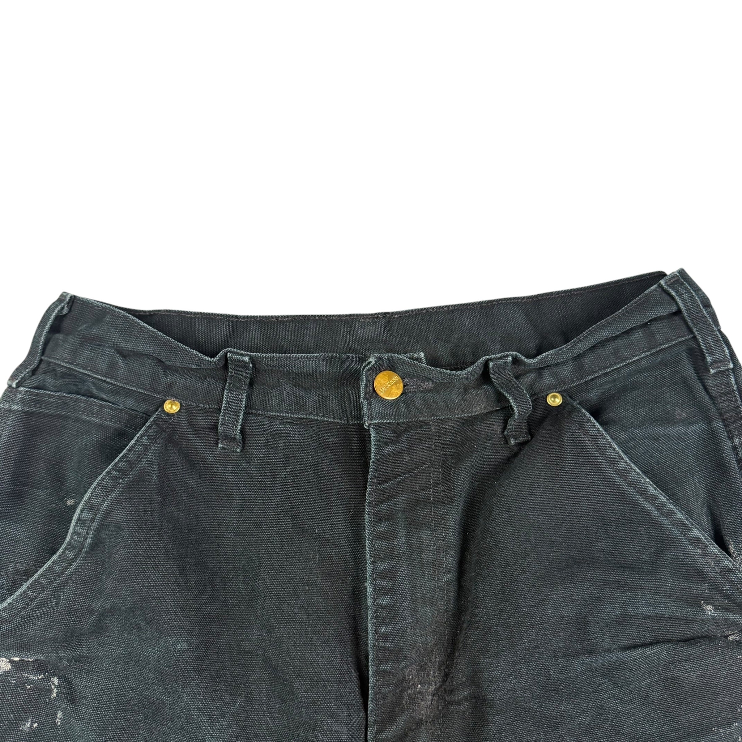 Vintage Carhartt Double Knee Paint Splattered Pants Black