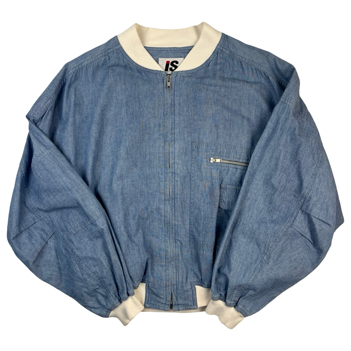 Issey Miyake Sport Chambray Denim Bomber Jacket