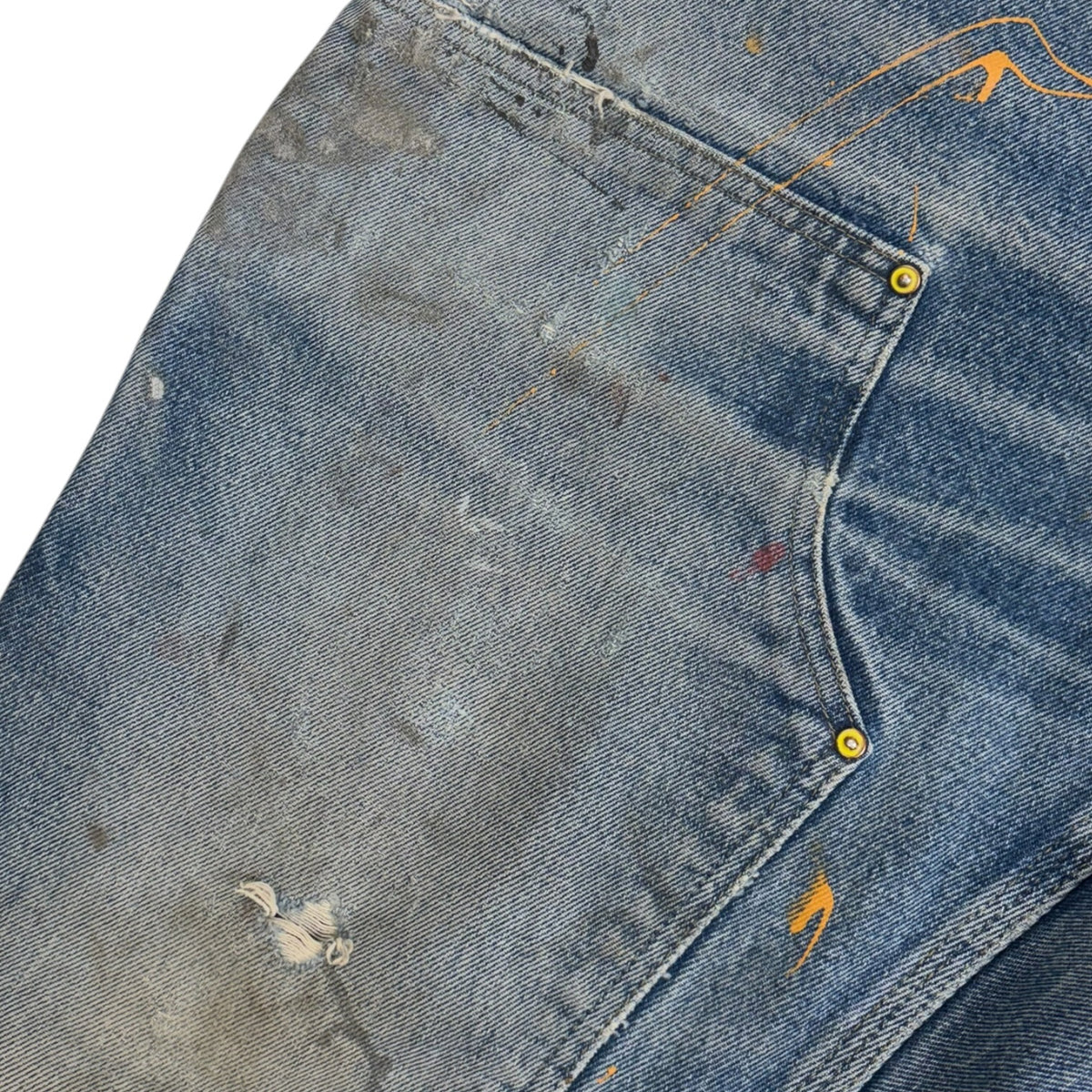 Vintage Carhartt Distressed Double Knee Denim Jeans Medium Wash