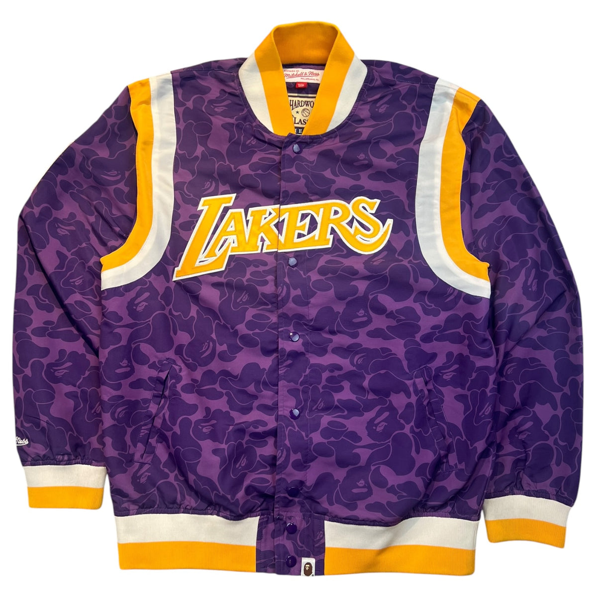 Bape x Mitchell & Ness Los Angeles Lakers Warm Up Jacket Purple