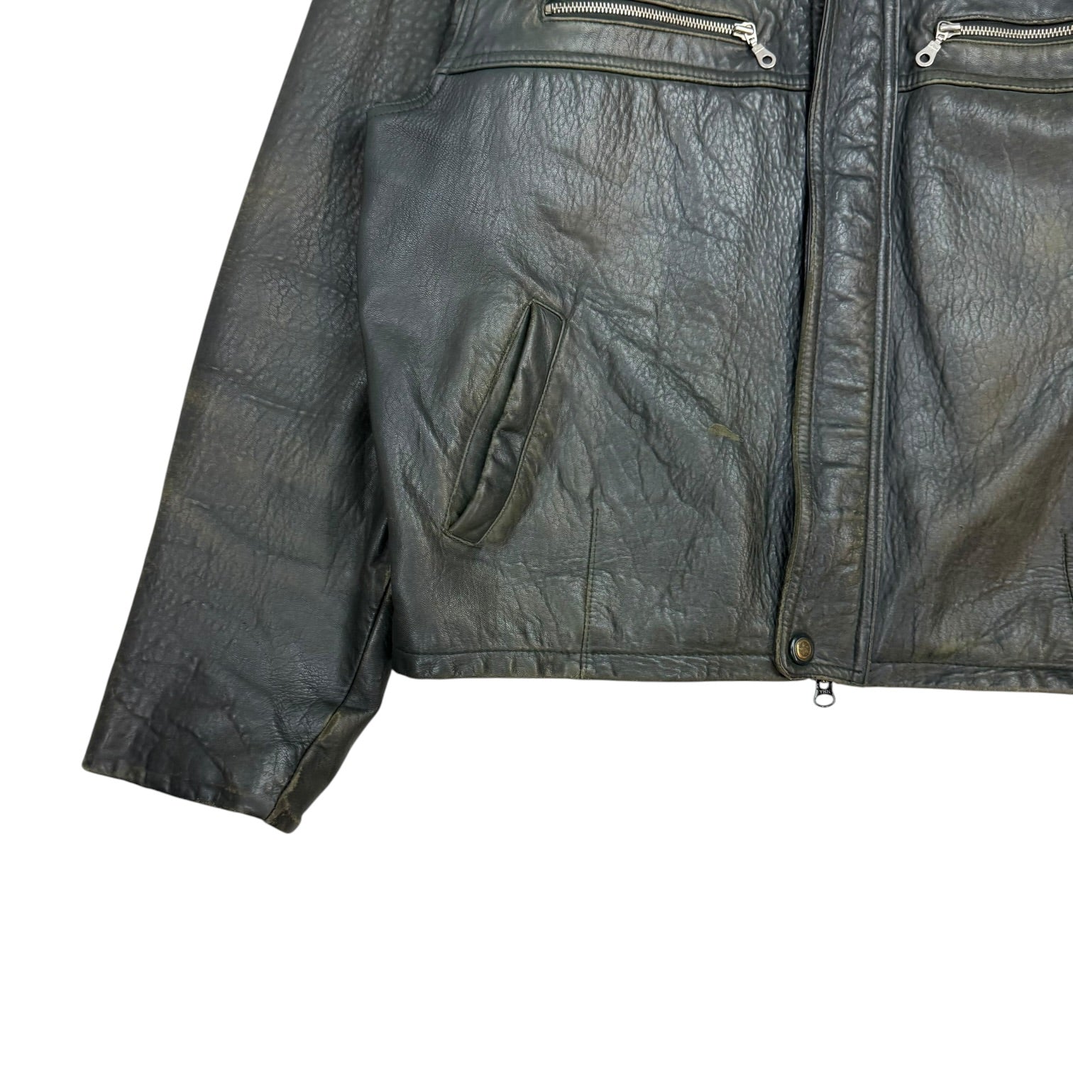 Vintage Danier Leather Jacket Faded Black