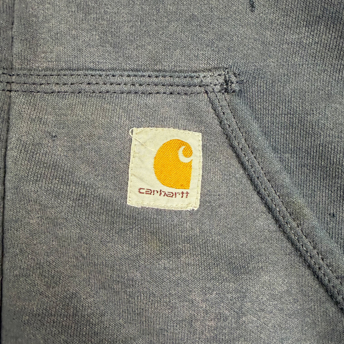 Vintage Carhartt Thermal Lined Zip Up Hoodie Faded Navy