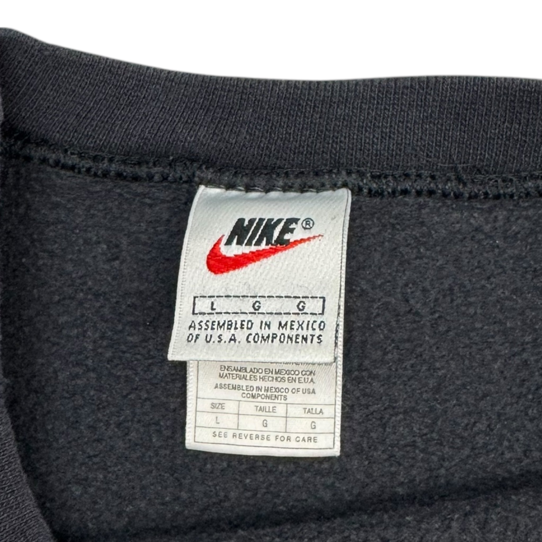 Vintage 90s Nike Pocket Swoosh Crewneck Faded Black