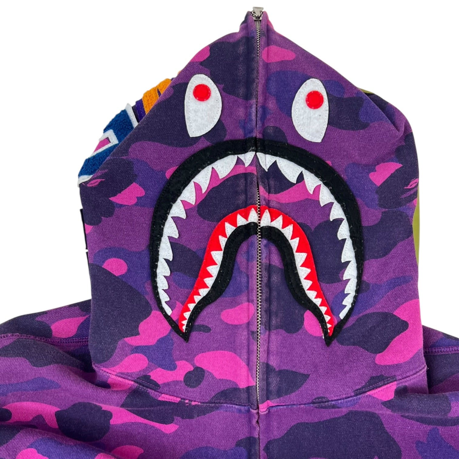 BAPE Color Camo Shark Full Zip Hoodie Purple