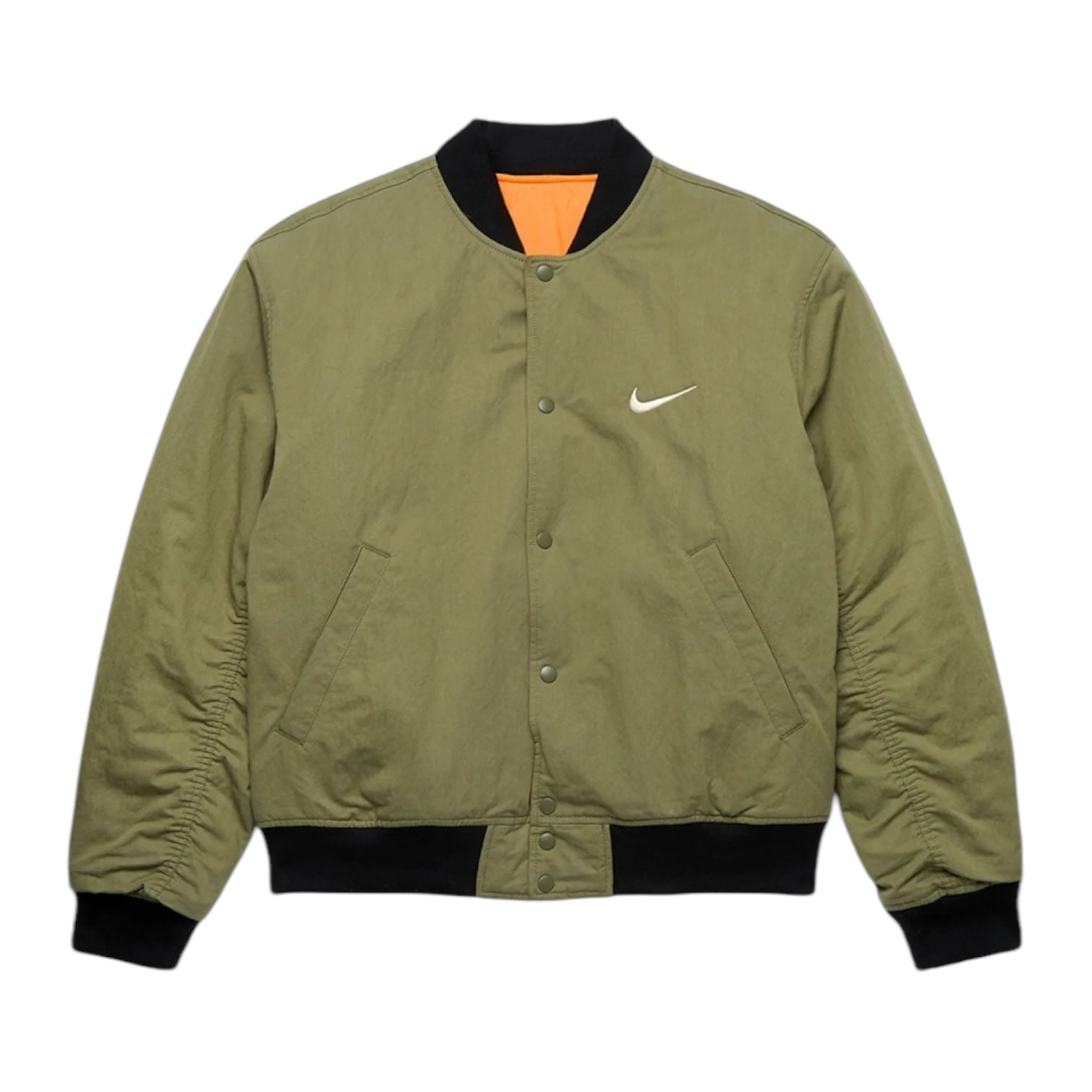 Stussy x Nike Reversible Varsity Jacket Medium Olive/Bright Mandarin