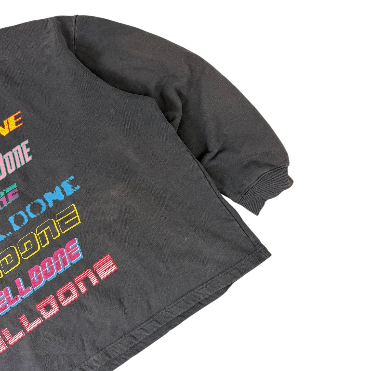 We11done Multicolor Front Logo Print Charcoal