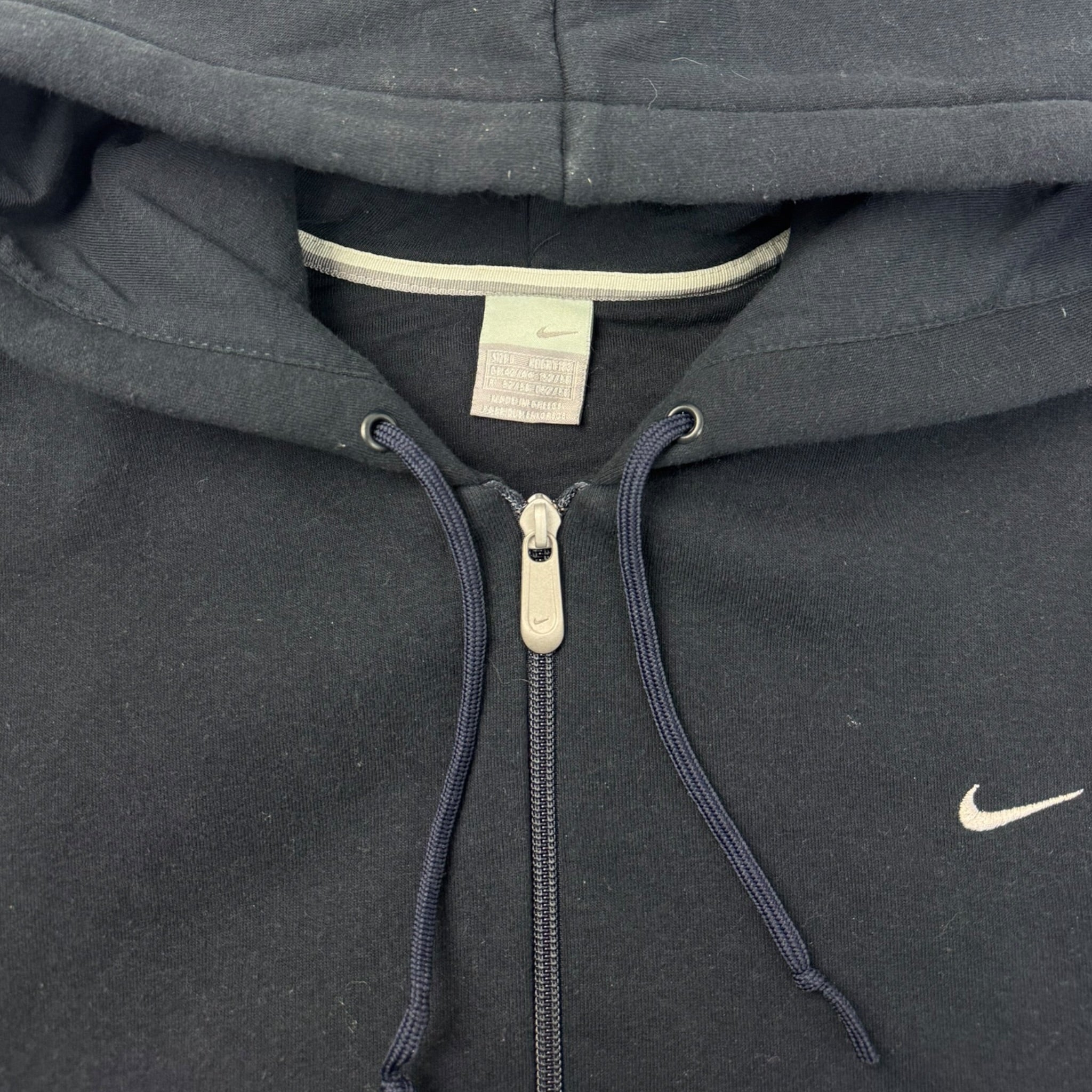 Vintage Nike Side Swoosh Zip Up Hoodie Dark Navy