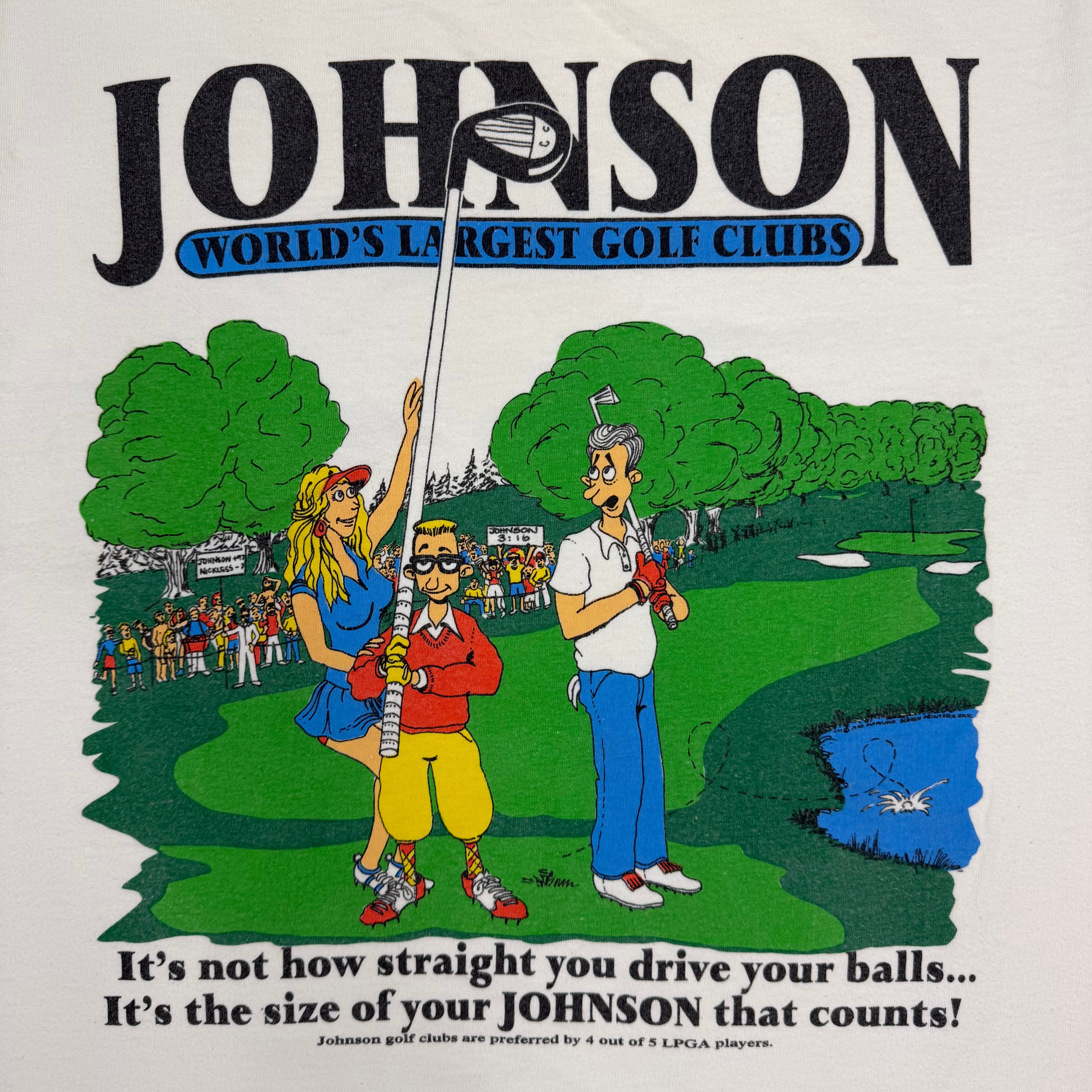 Vintage Johnson Worlds Largest Golf Club Tee White