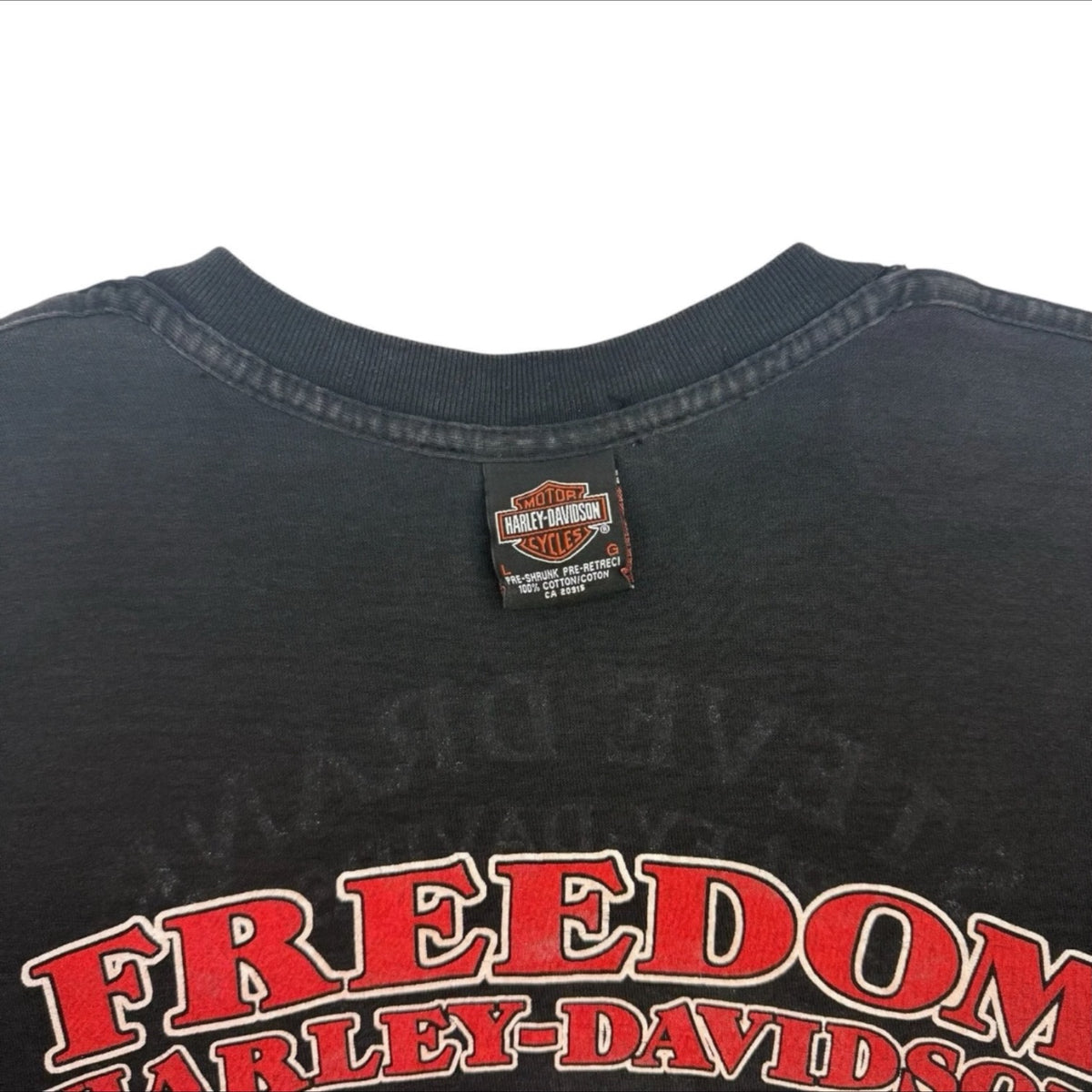 Vintage Harley Davidson Canadian Test Print Double Sided Tee Black