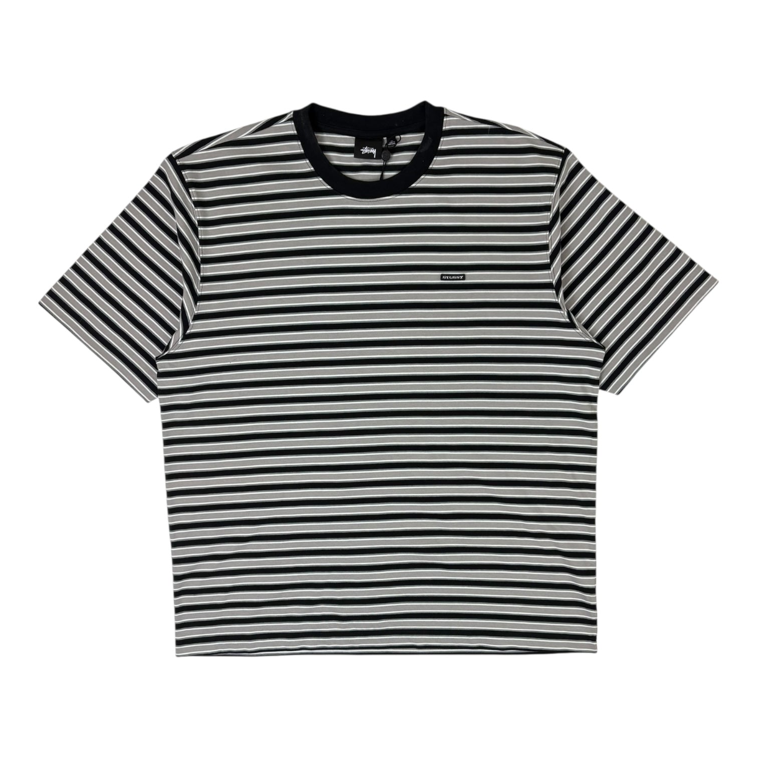 Stussy Beach Stripe T-Shirt Grey