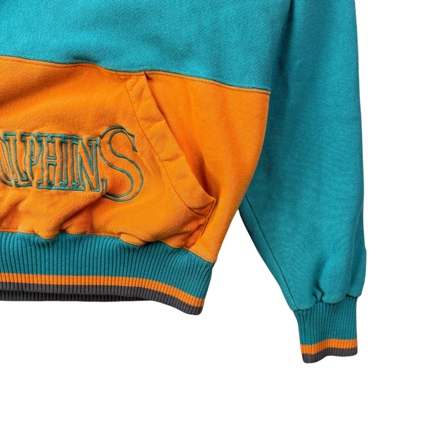 Vintage Miami Dolphins Two Tone Hoodie Green/Turqoise