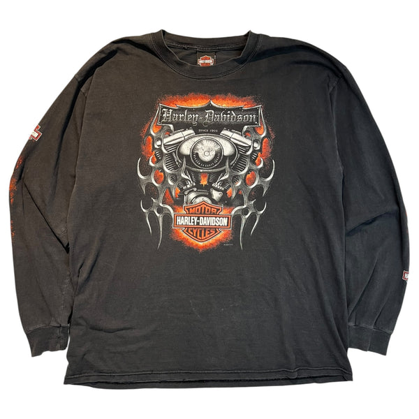 Vintage Harley Davidson Oshawa, Ontario Canada Long Sleeve T-Shirt Black