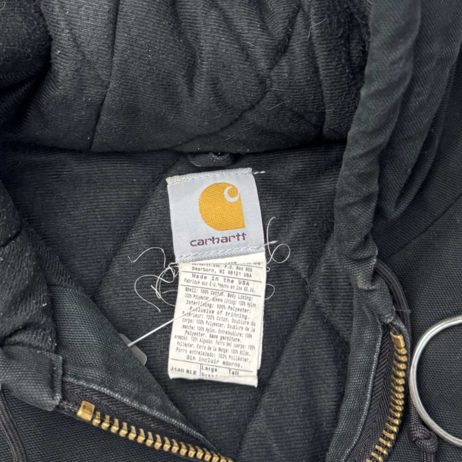 Vintage Carhartt Quilted Active Jacket Black