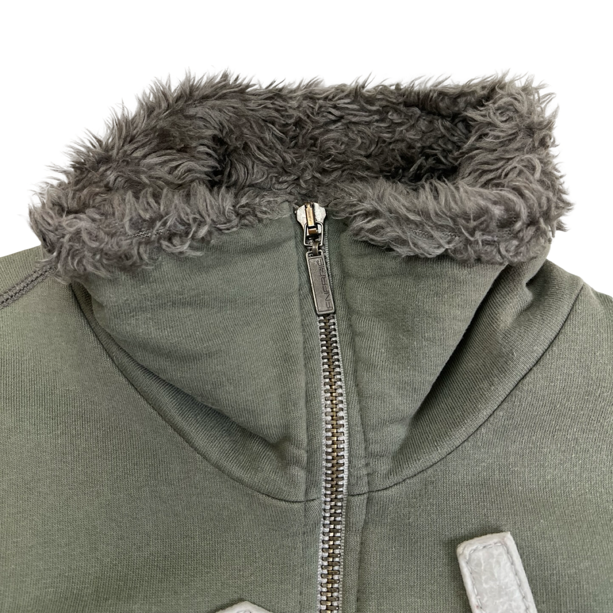 Vintage Y2K Énergie Faux Fur Zip Up Sweatshirt Bomber Jacket