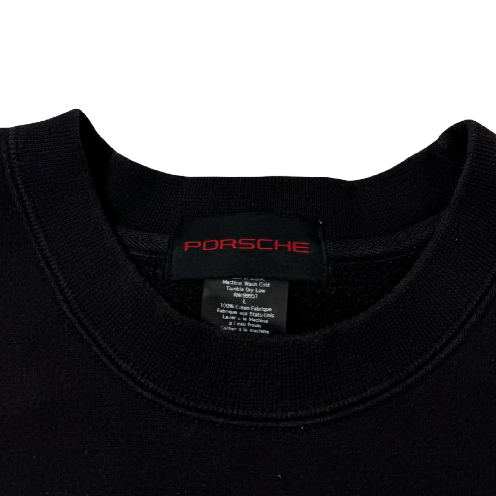 Vintage Porsche Embroidered Crewneck Black