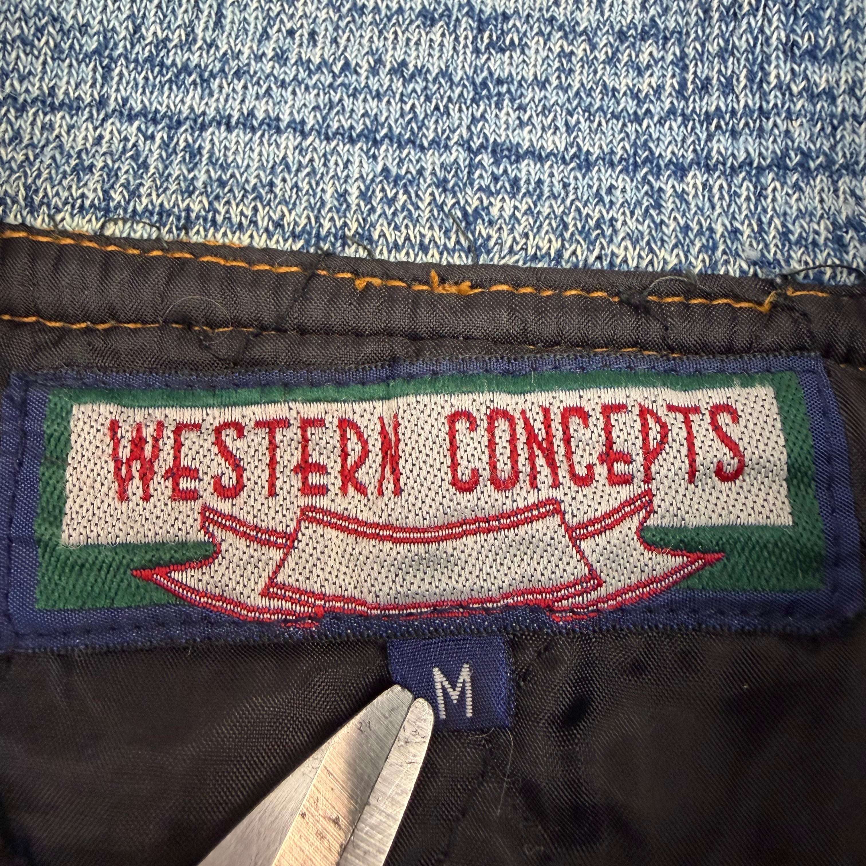 Vintage Warner Bros Embroidered Denim Varsity Jacket Blue