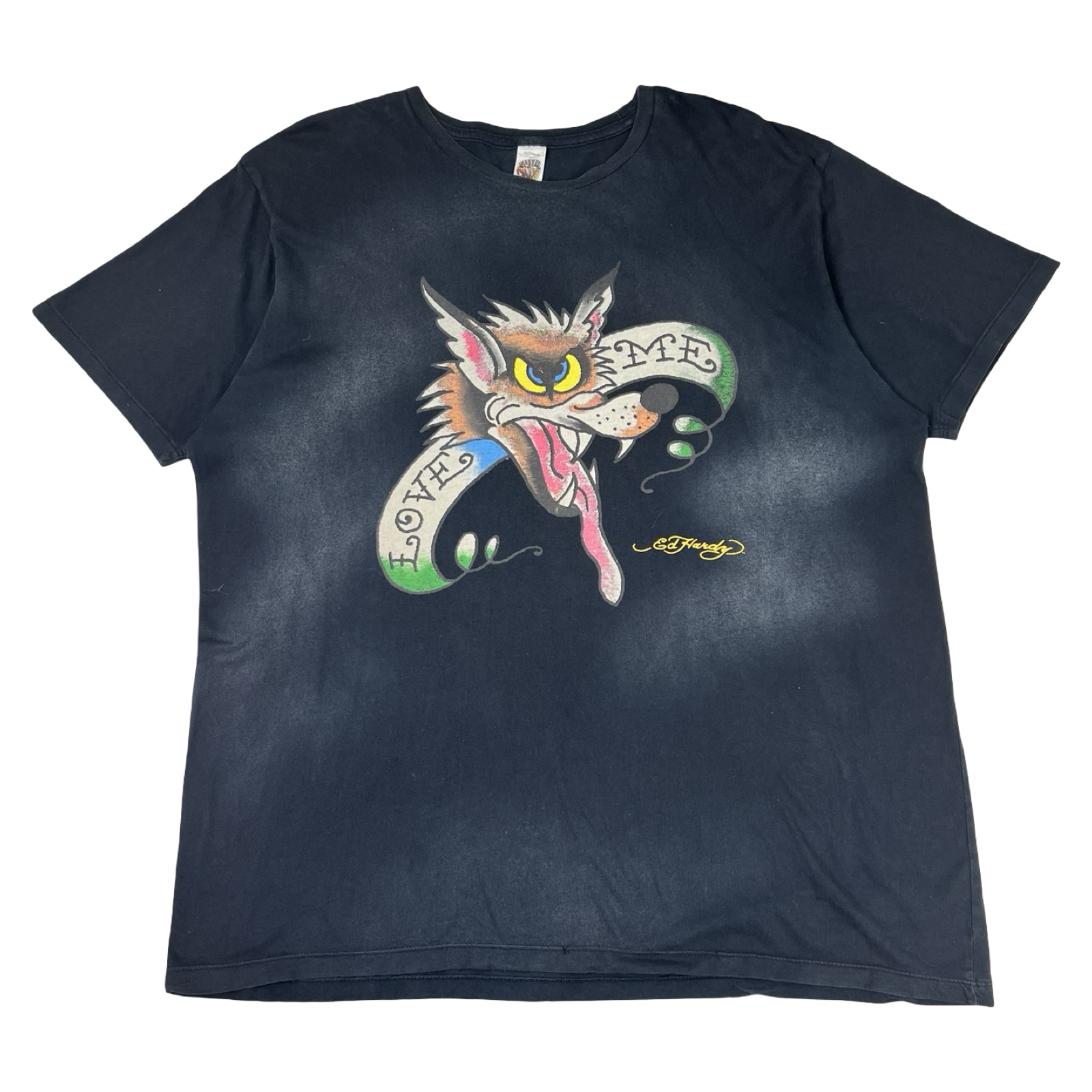 Vintage Y2K Ed Hardy Love Me Wolf Tattoo T-Shirt