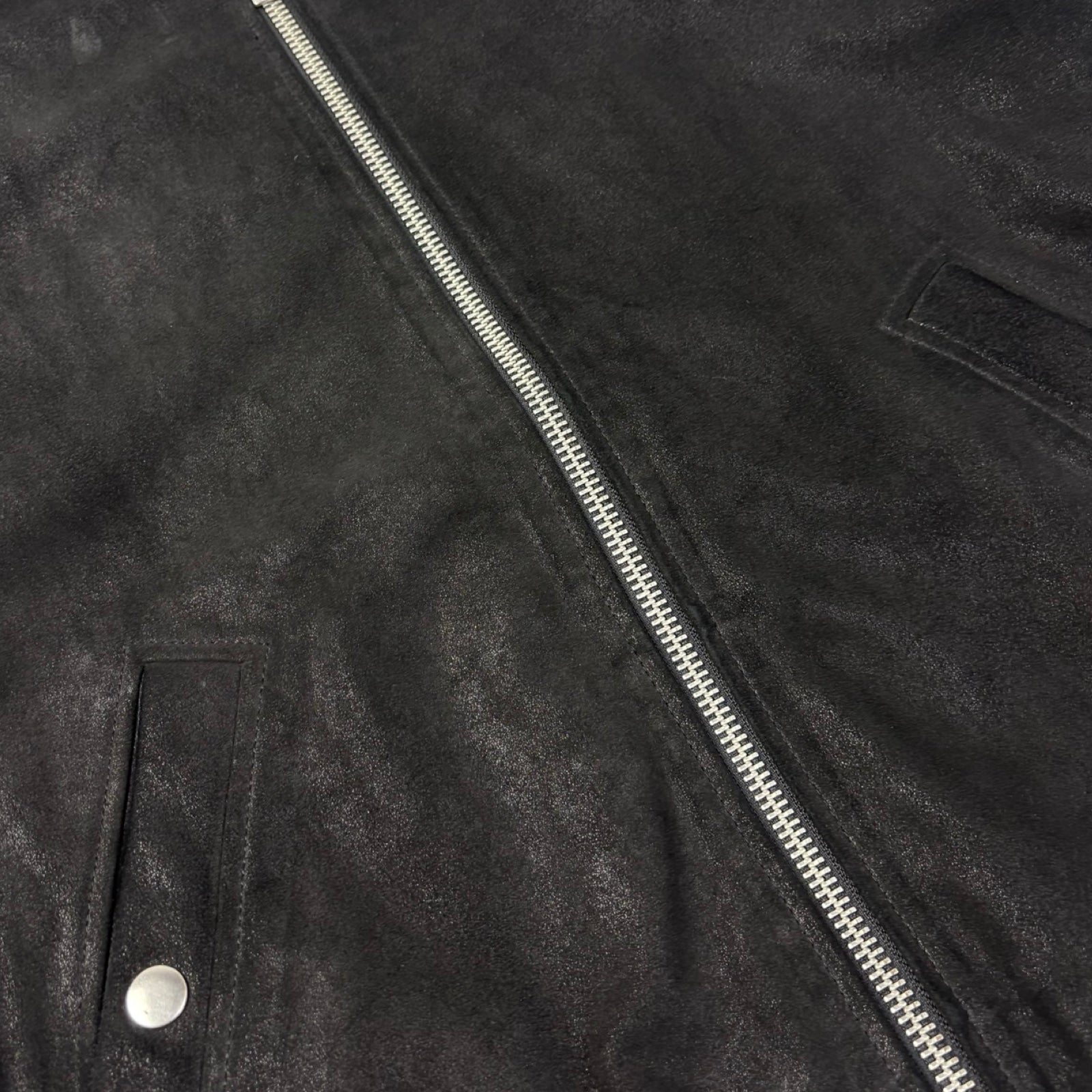 Diesel L-Nikolai Waxed Suede Bomber Jacket Black