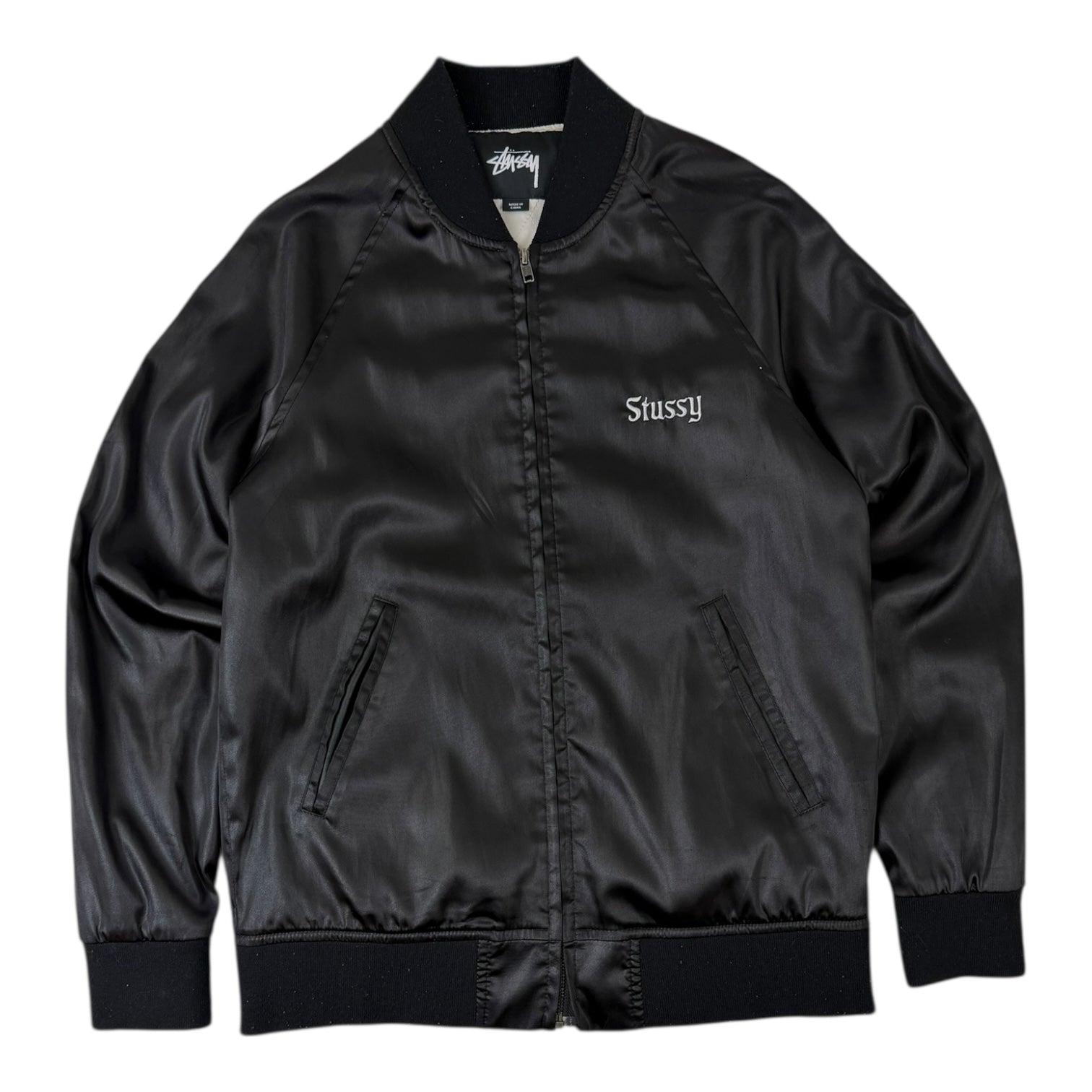 Stussy California Satin Bomber Black