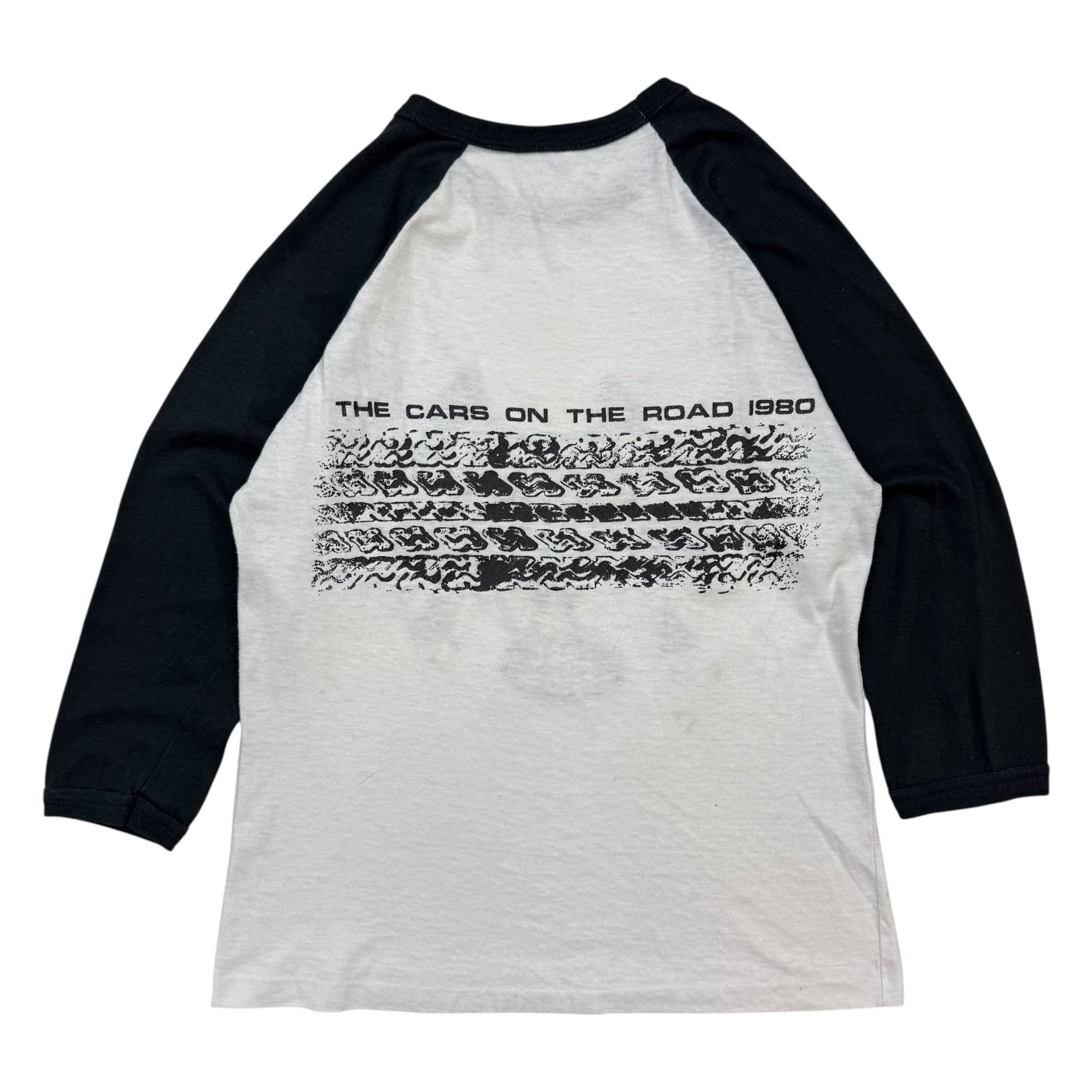 1980 The Cars Tour Half 3/4 Sleeve Tee White/Black