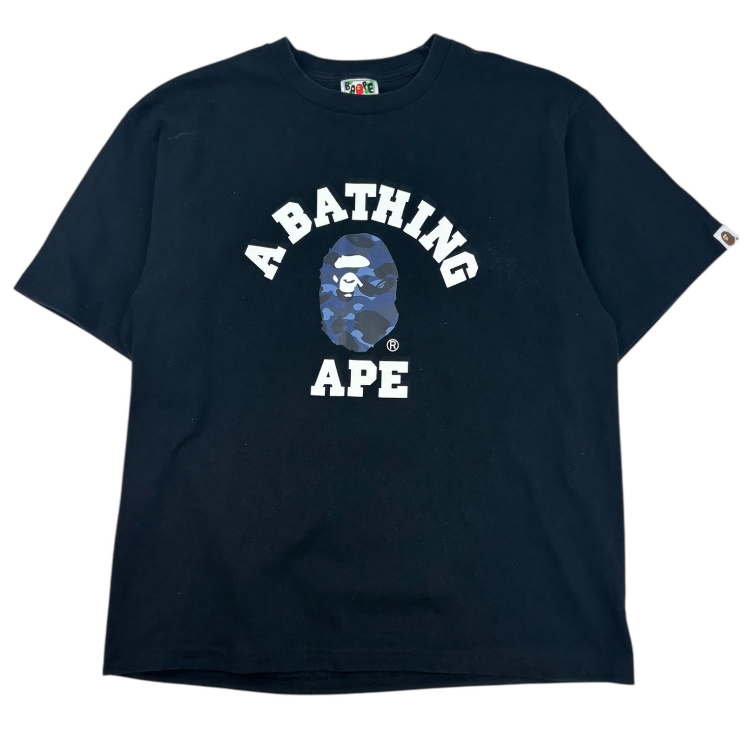 BAPE Blue Colour Camo College T-Shirt Black