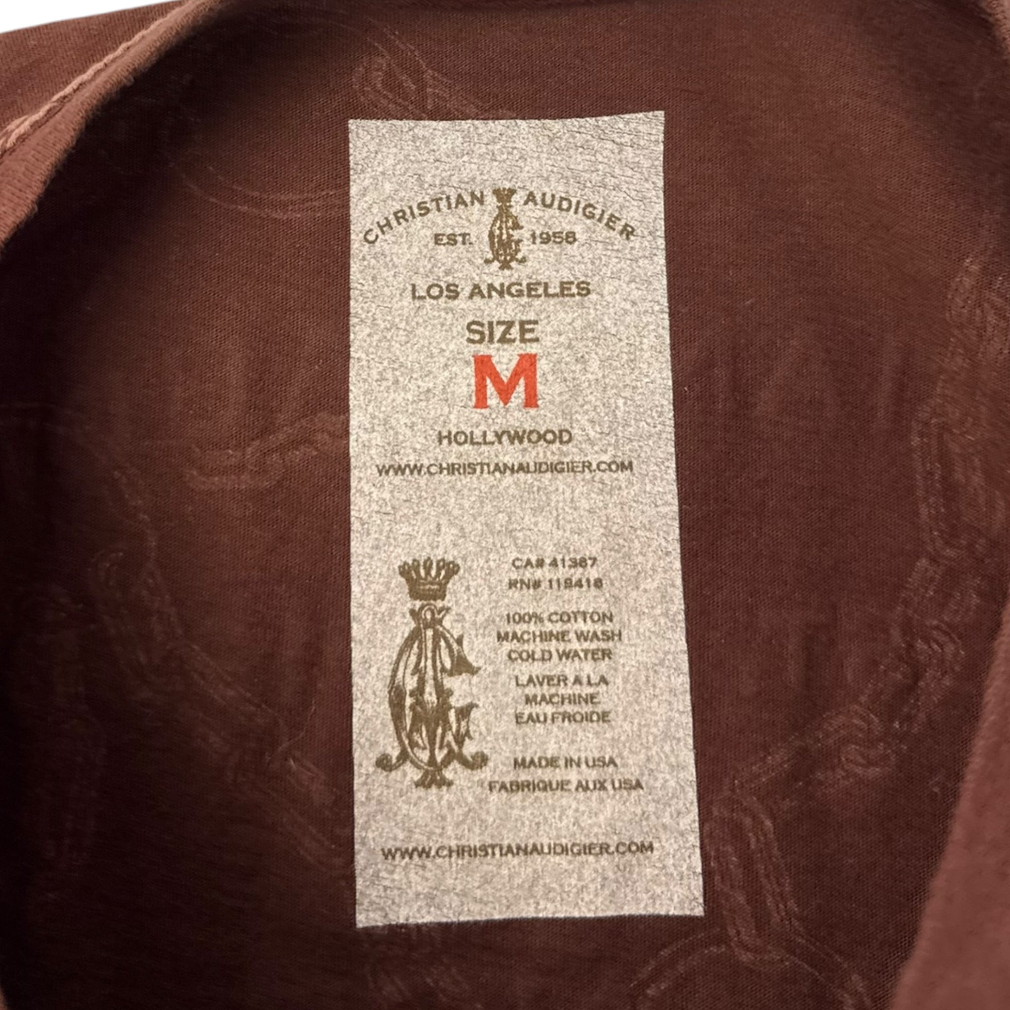 Y2K Christian Audigier T-Shirt Brown
