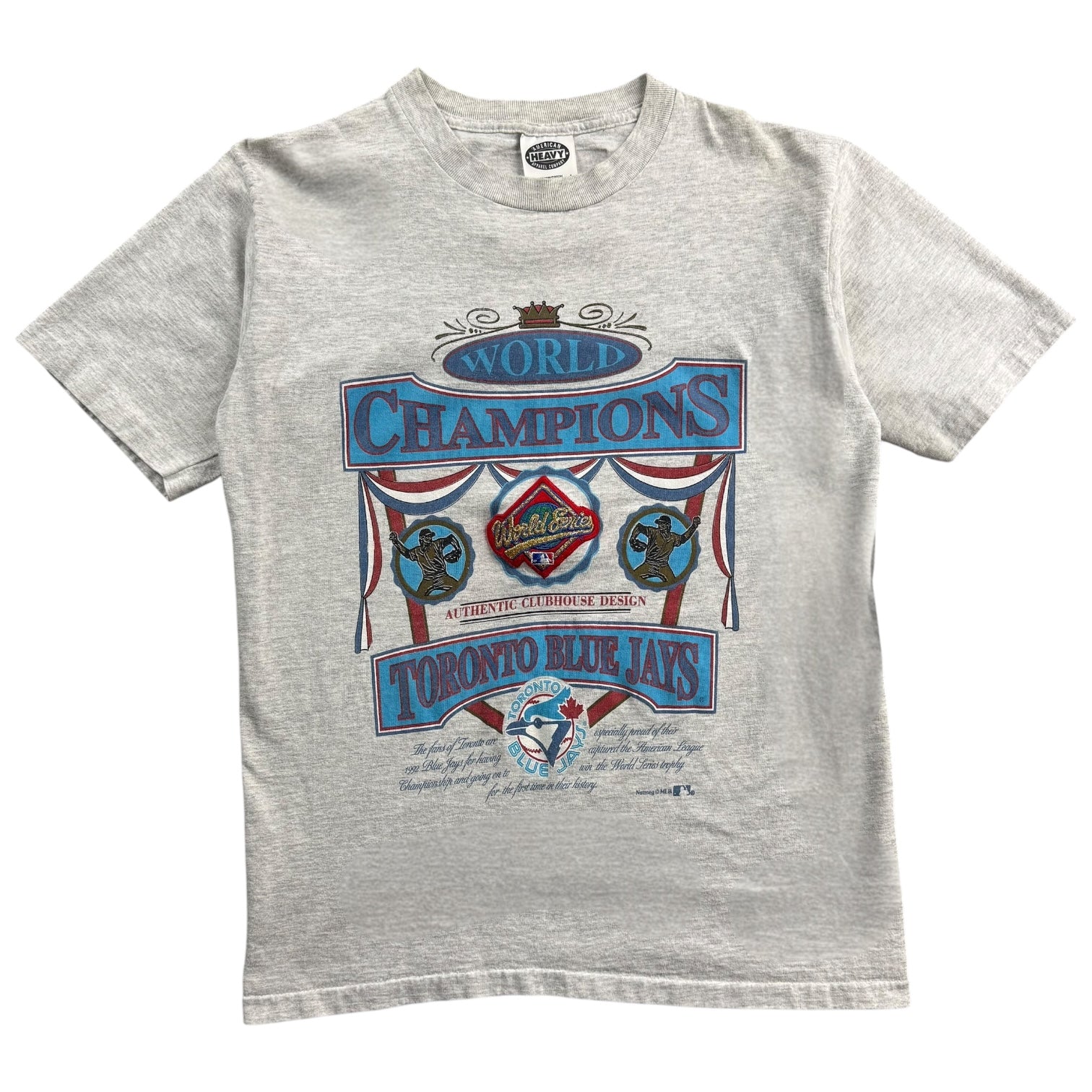 1992 Toronto Blue Jays World Series Champions Tee Grey