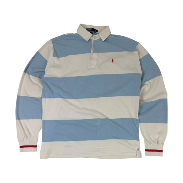 Vintage Polo Ralph Lauren Rugby Shirt Blue/White