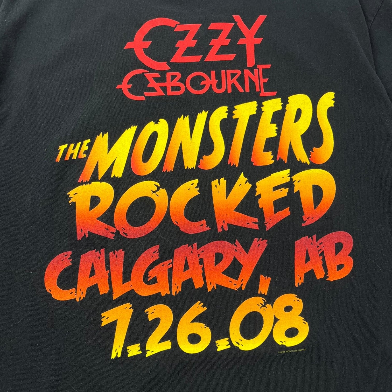 2008 The Monsters of Rock Ozzy Osbourne Band T-Shirt