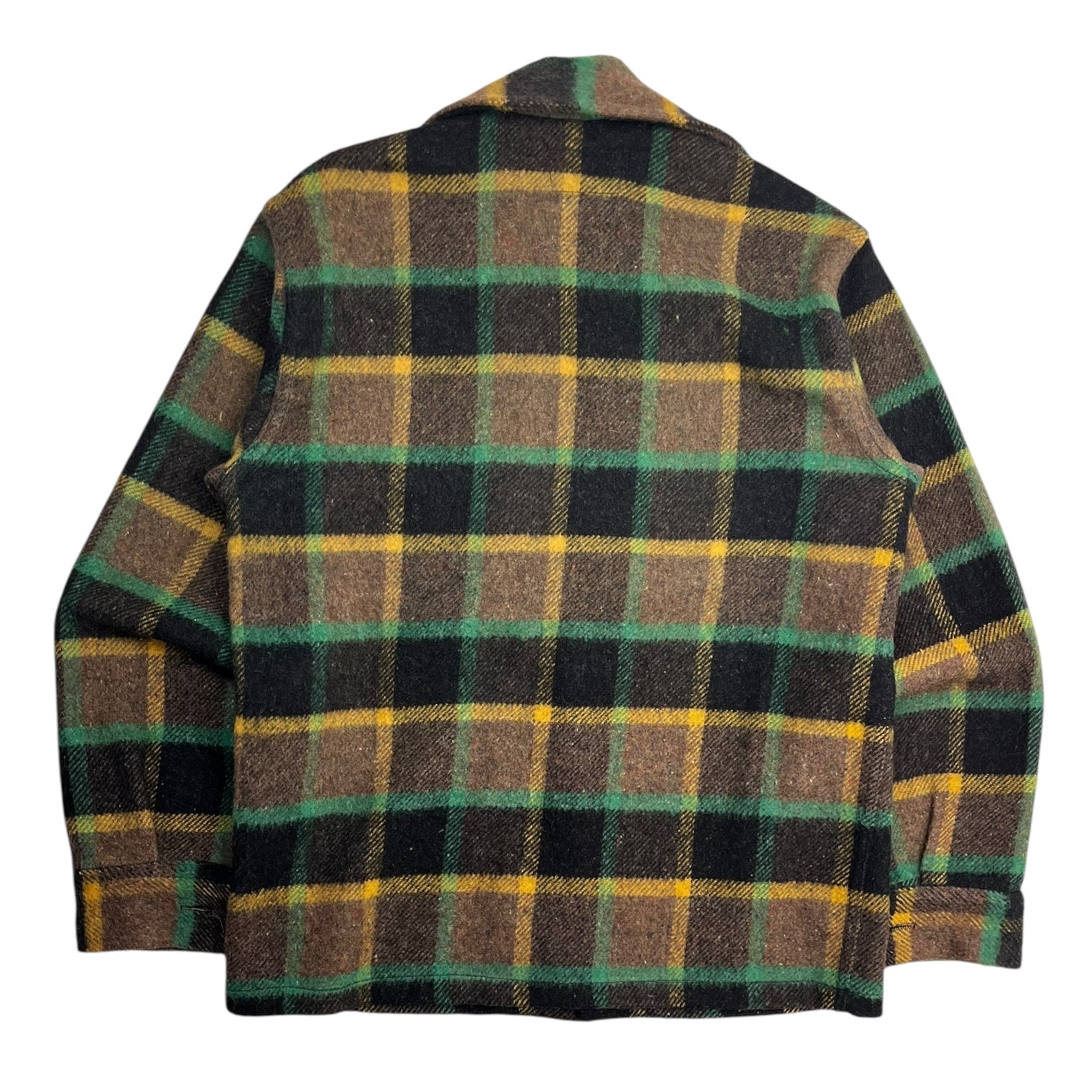Vintage Pioneer Heavy Wool Plaid Shacket Green/Brown