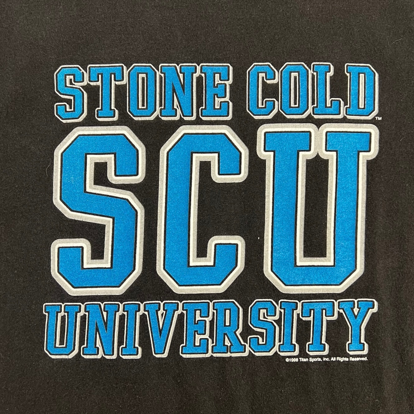 1998 Stone Cold University SCU Tee Black/Blue