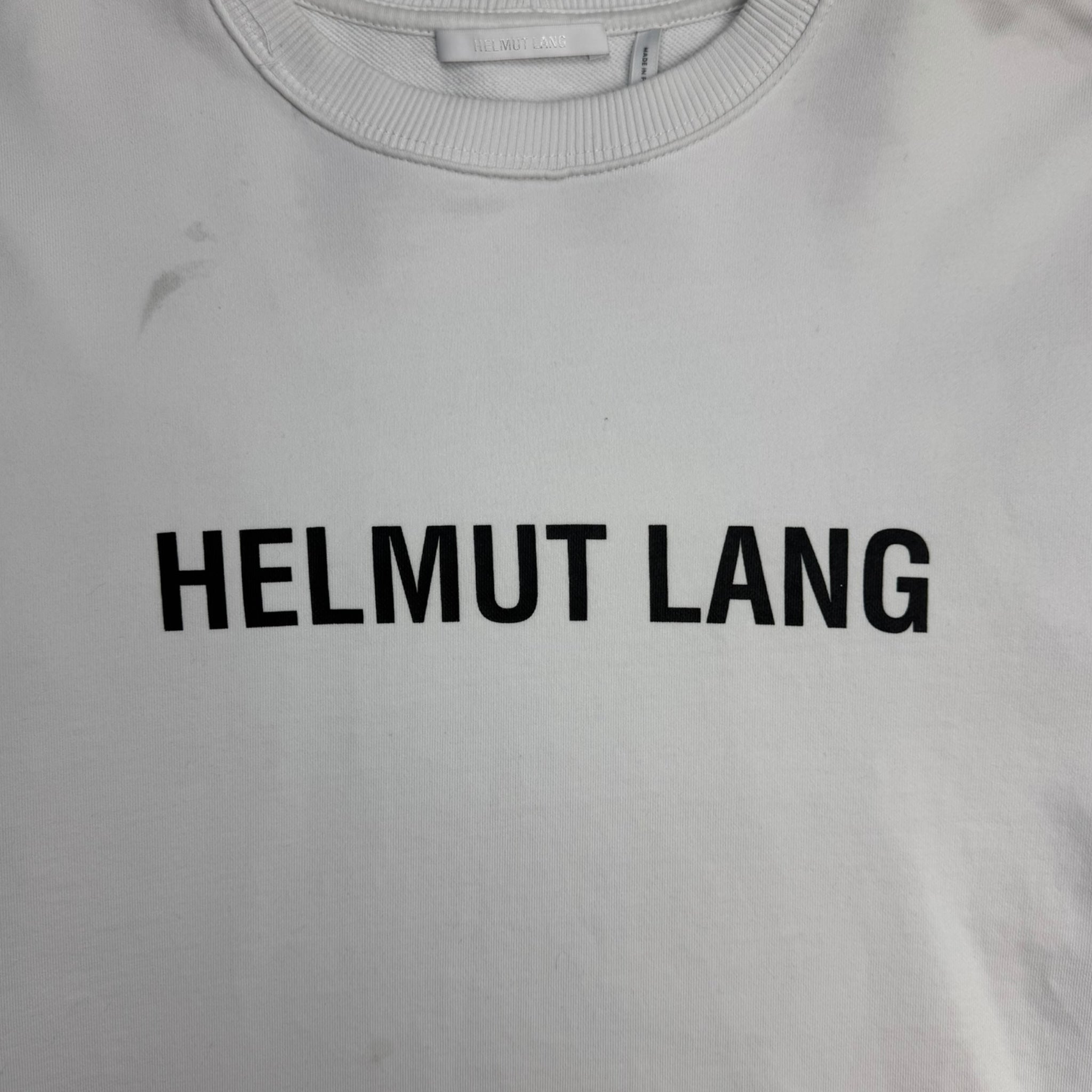 Helmut Lang Core Logo Crew Neck White