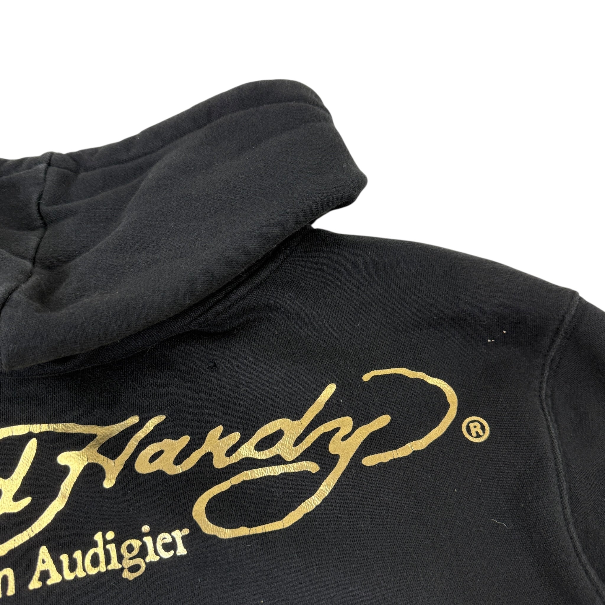 Vintage Y2K Ed Hardy Exploding Skull Zip-Up Hoodie Black