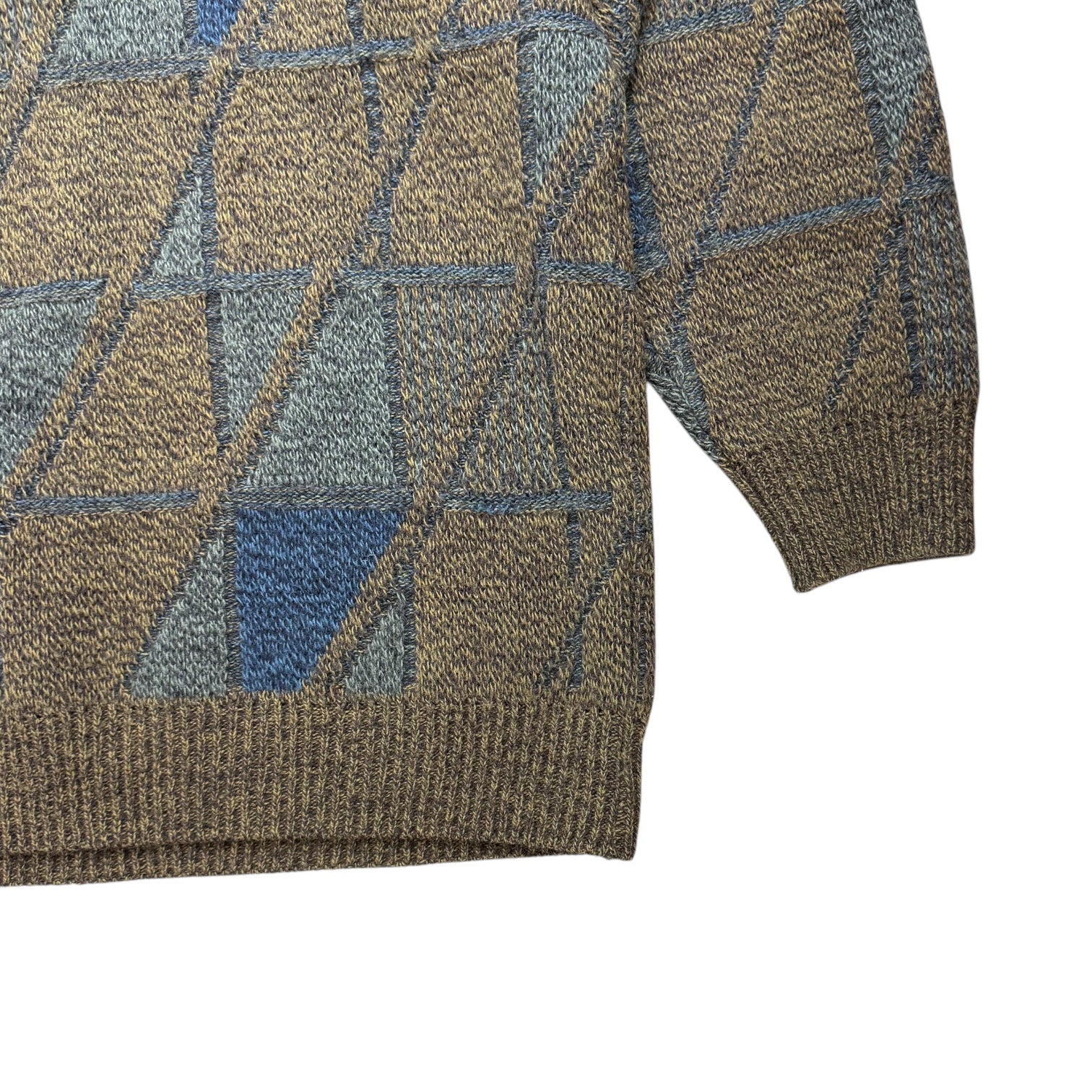 Vintage Jantzen Knit Pattern Sweater Brown/Blue