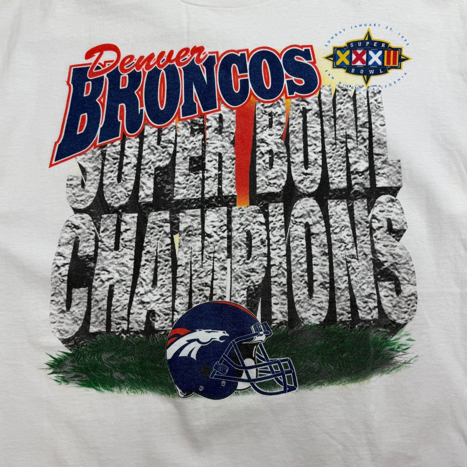 1998 Denver Broncos Super Bowl XXXII Champions Tee White