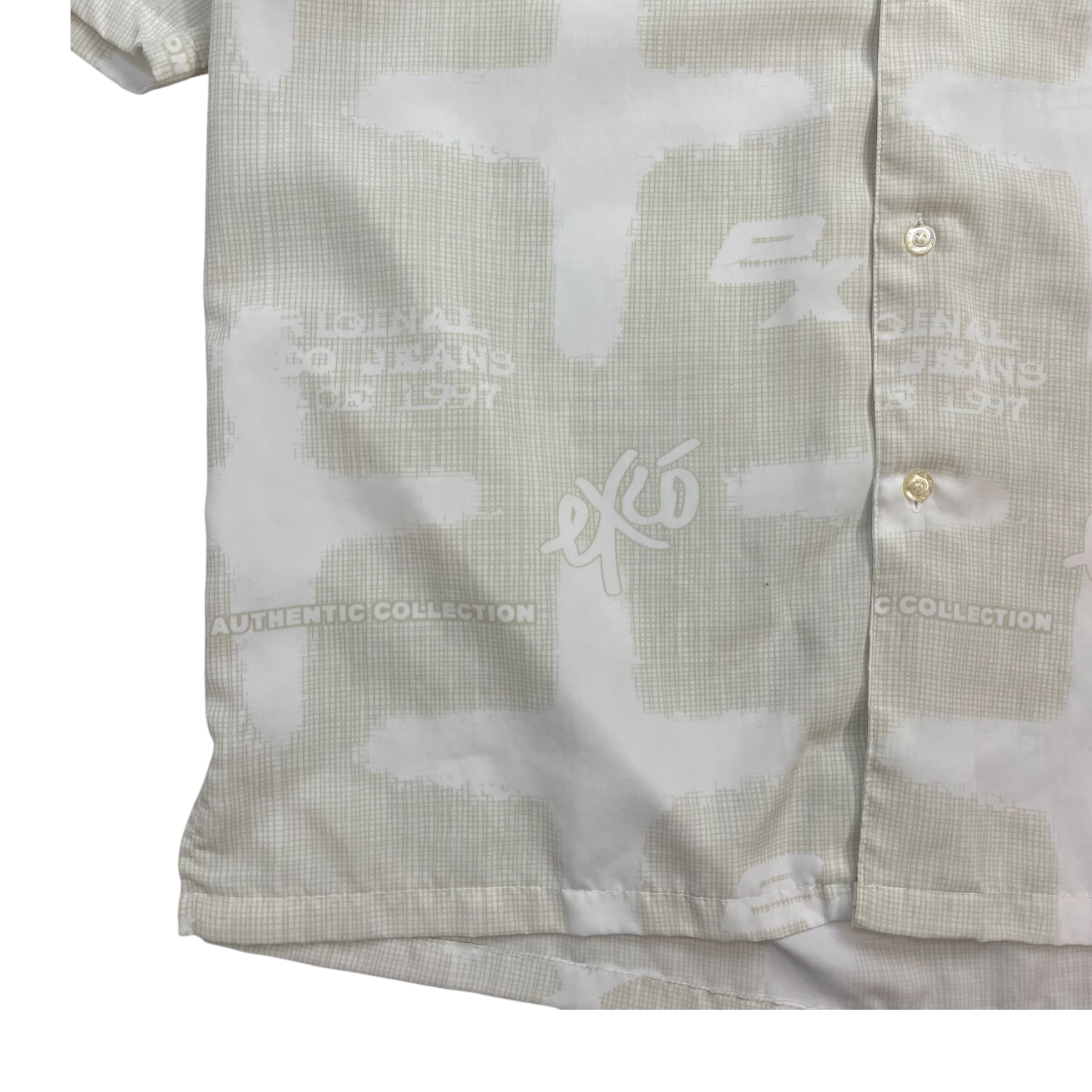 Vintage Exco Jeans Patterned Button Up Cream