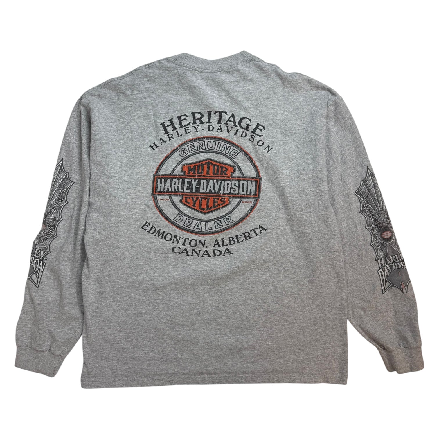 Vintage Harley Davidson Of Edmonton L/S Tee Grey