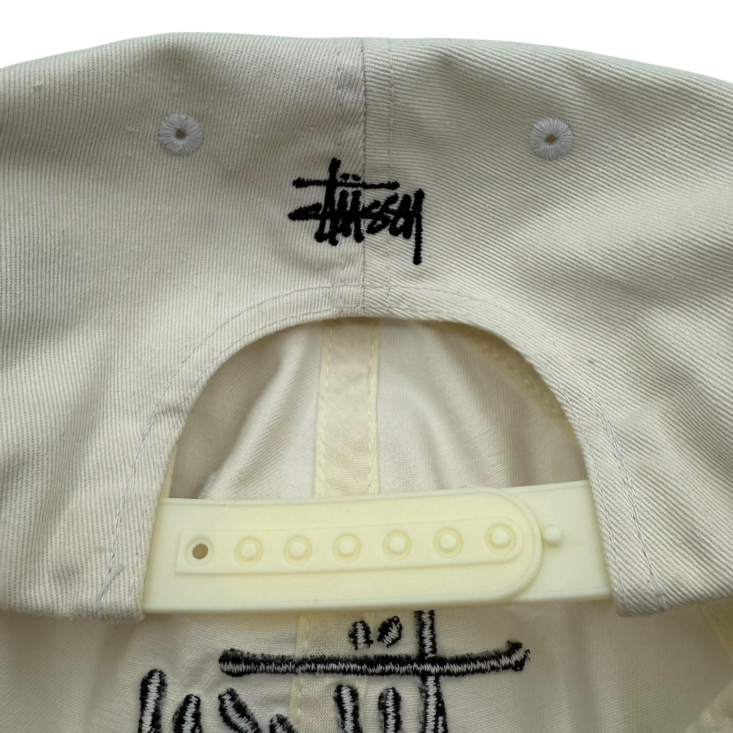 Stussy Script Logo Hat White