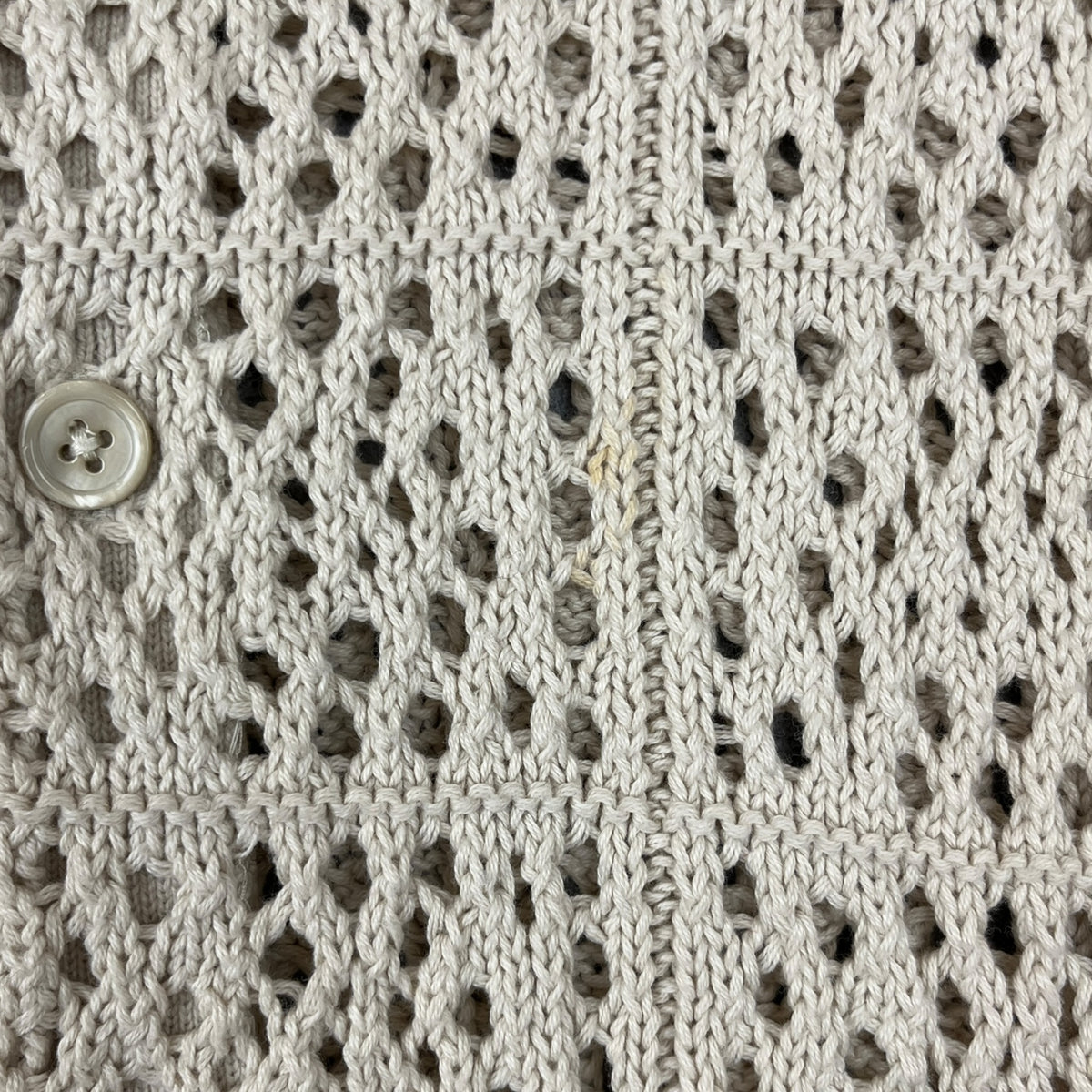 Stussy Crochet Button-Up Shirt Cream