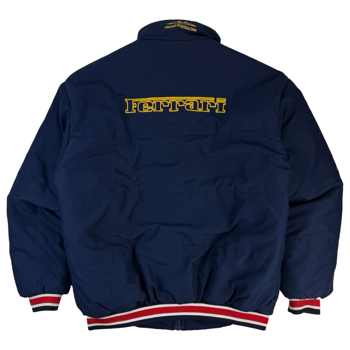 Vintage Ferrari Michael Schumacher Quilted Jacket Navy