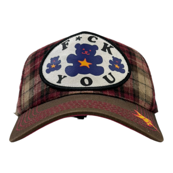 (W) Beepy Bella “F*ck You” Plaid Trucker Hat