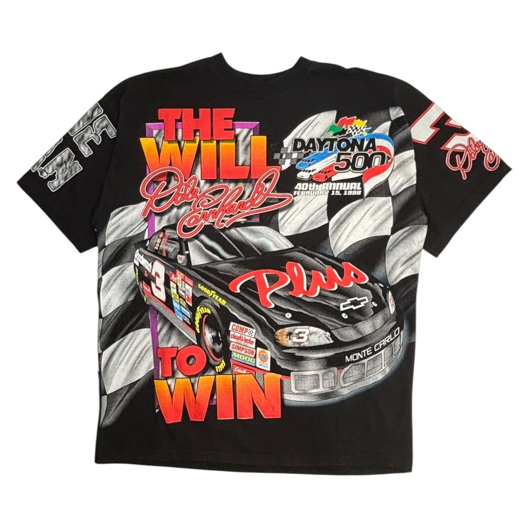 Vintage Dale Earnhardt Daytona 500 All Over Print T-Shirt