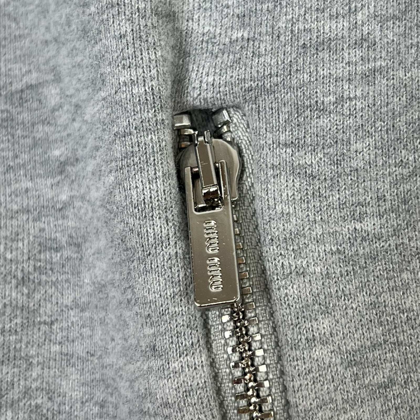 (W) Miu Miu Half-Zip Sweatshirt Grey