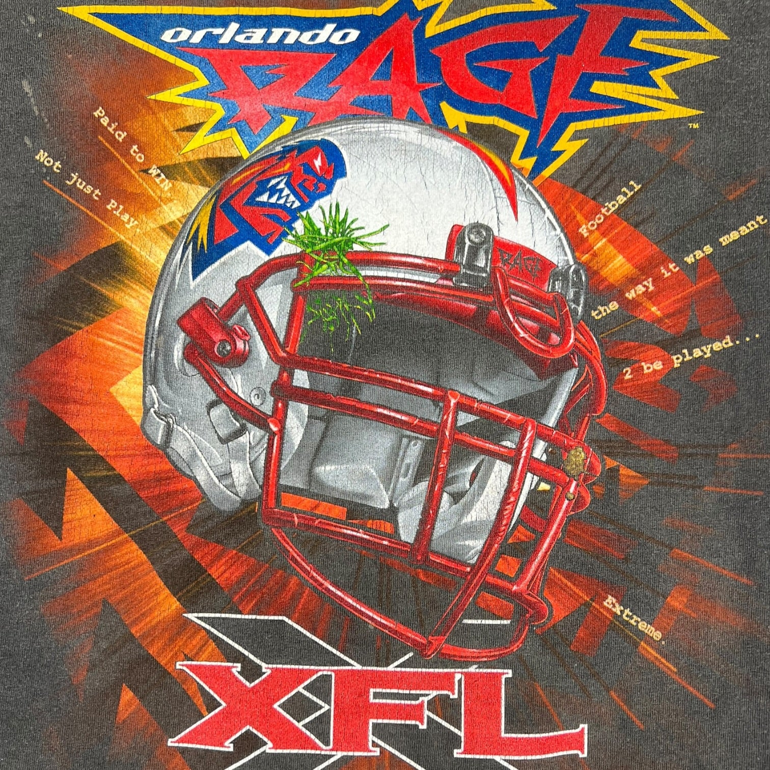 Vintage XFL Orlando Rage T-Shirt Grey